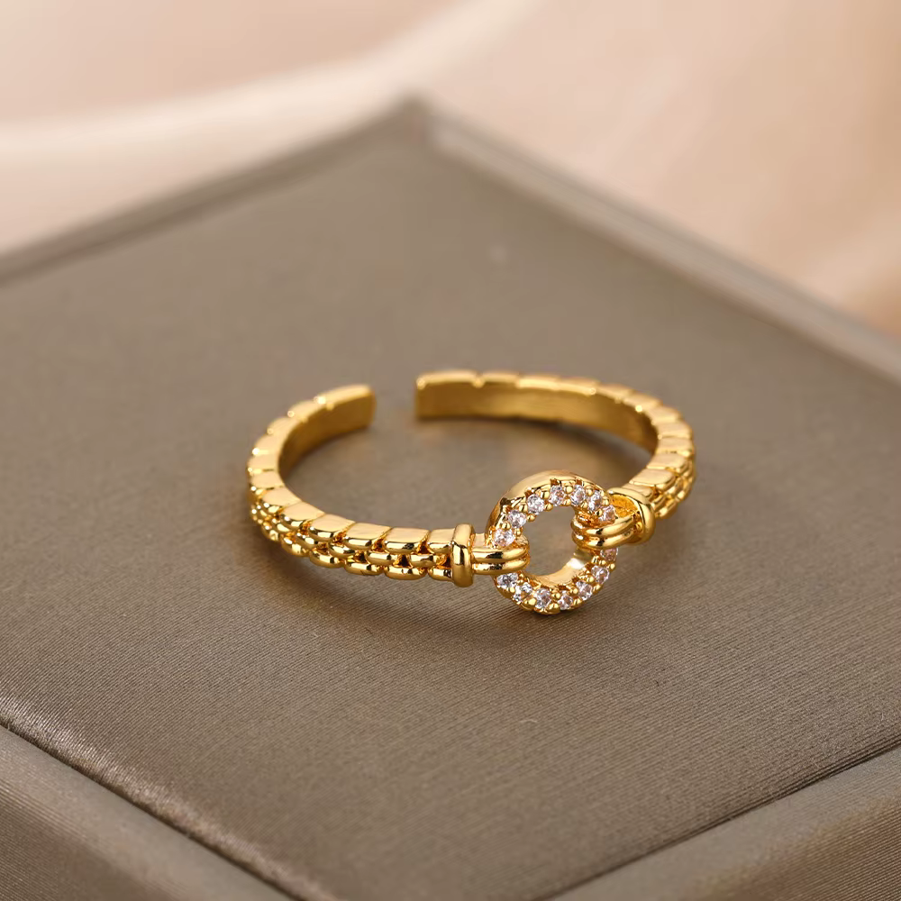 Bagues rondes en Zircon pour femmes