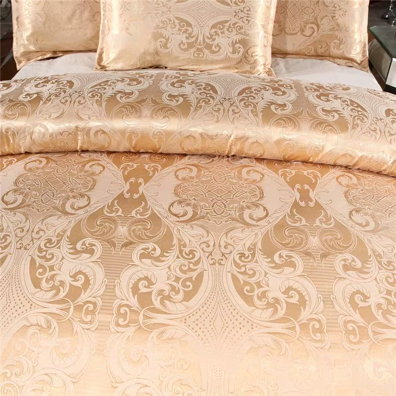 Parure de lit soyeuse de couleur or