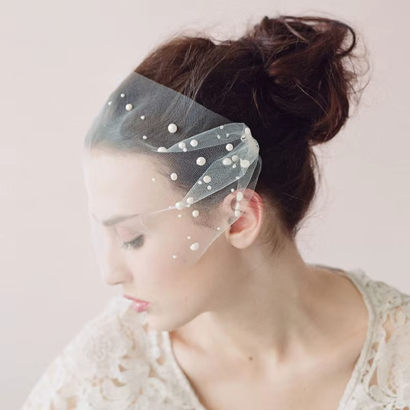 Voile de mariée rétro élégant