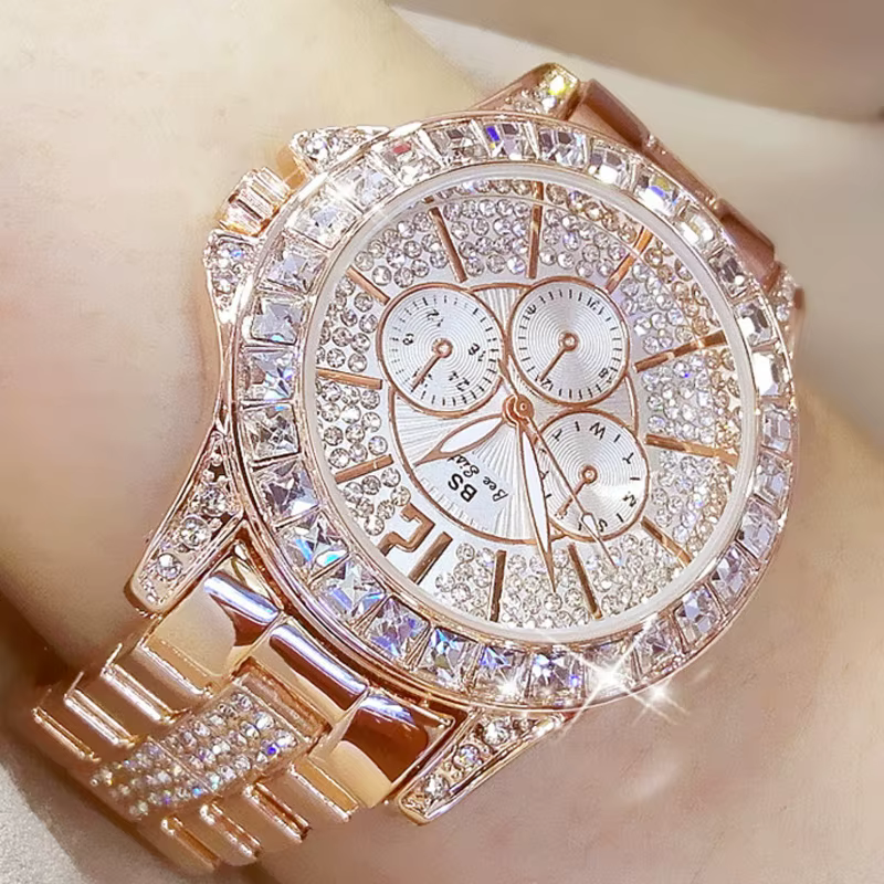 Femmes montres Quartz diamant montre de luxe haut tendance marque montre-bracelet