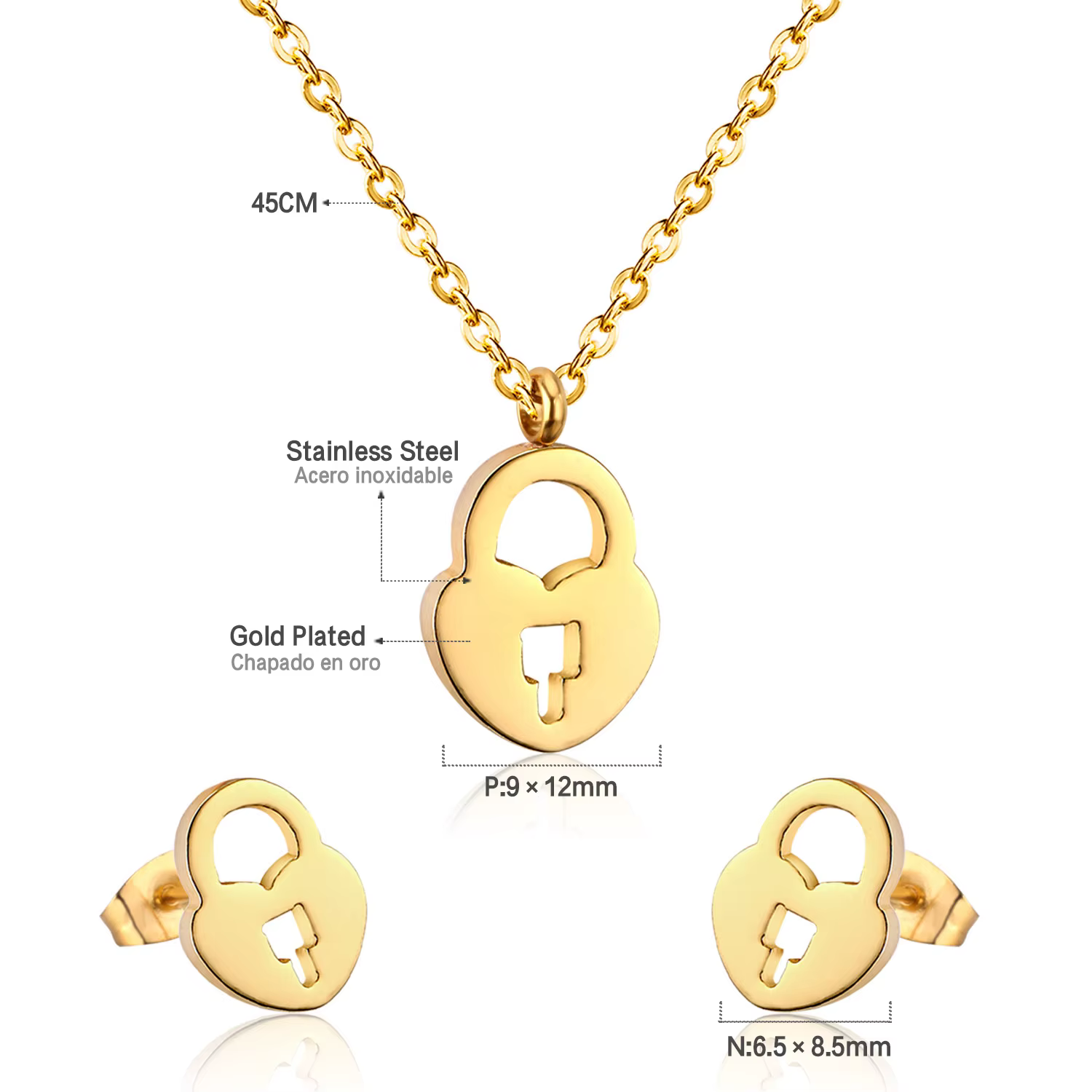 Ensemble Collier et Boucles d'Oreilles de Mariage