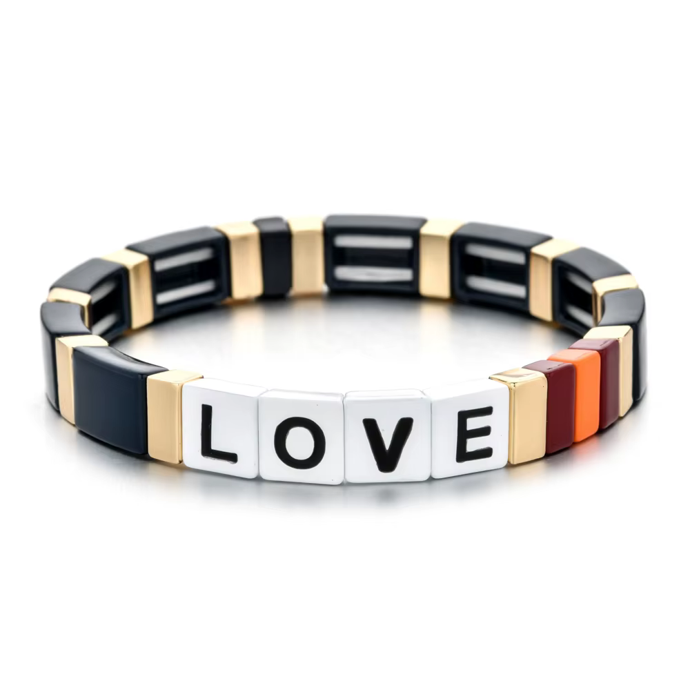 Bracelets en émail d'amour pour femmes