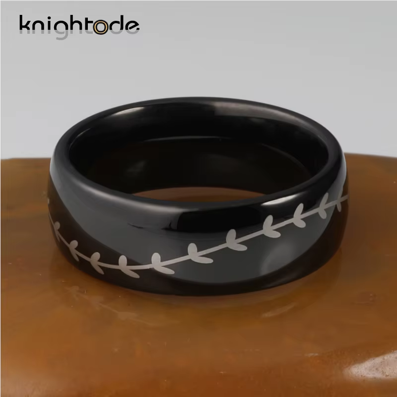 Bague en carbure de tungstène noir pour hommes et femmes