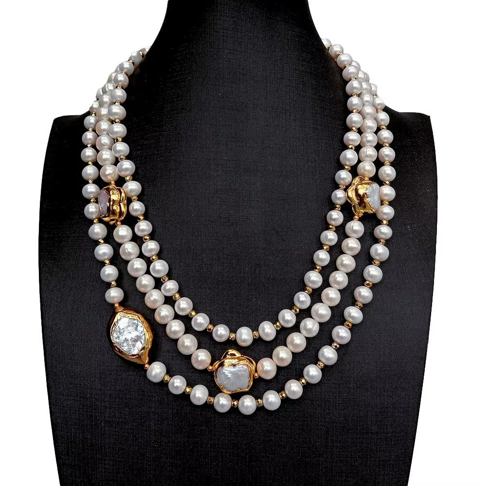 Y.YING – collier de perles d'eau douce blanches de culture