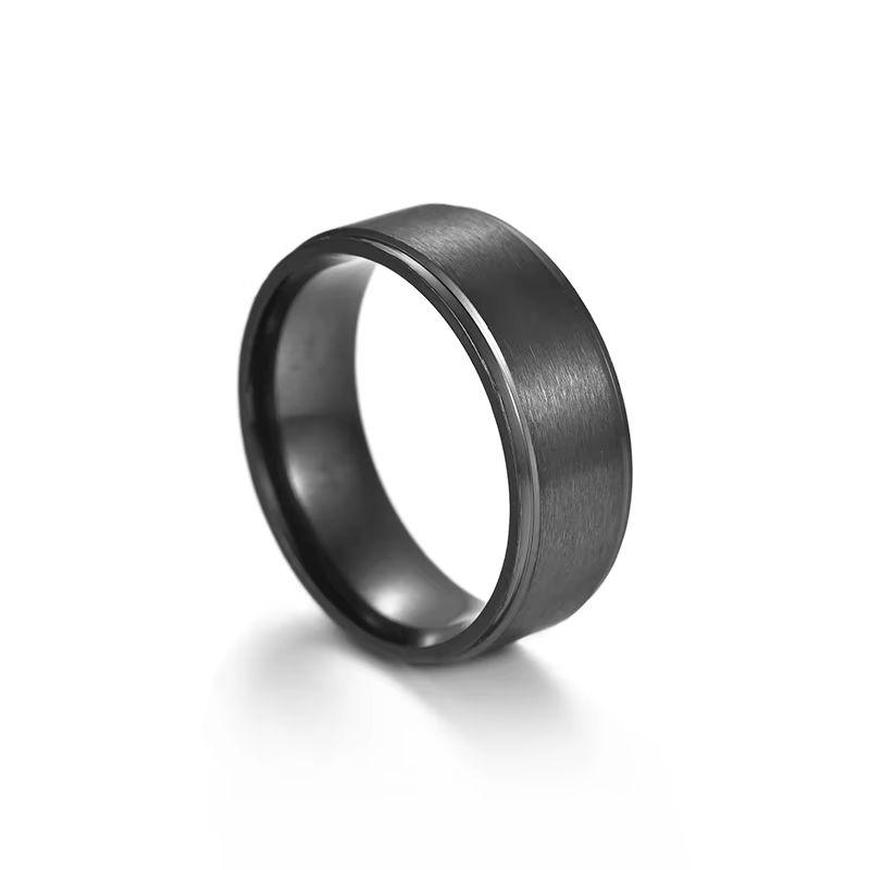 Bague en acier titane pour hommes