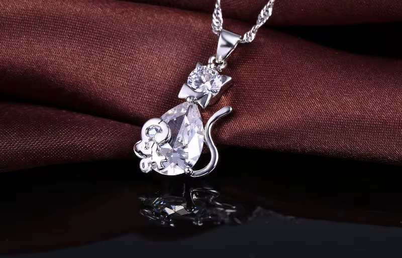 Ensemble de bijoux en argent regardé 925 pour filles