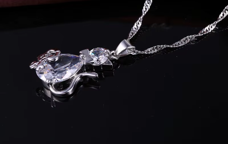 Ensemble de bijoux en argent regardé 925 pour filles