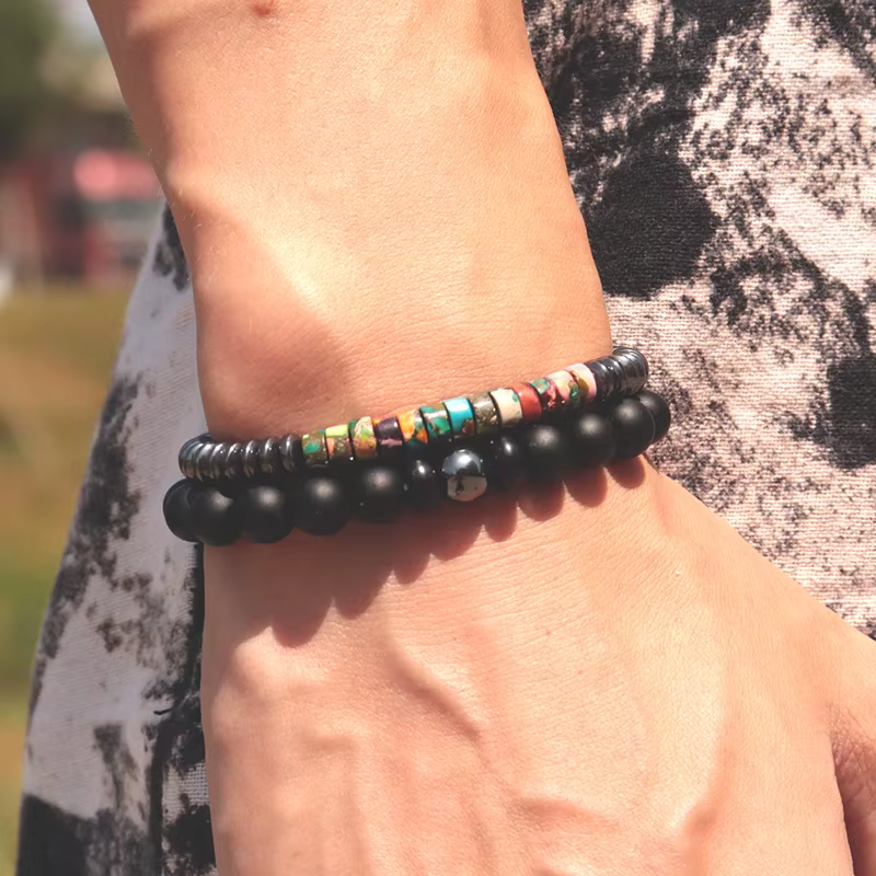 Note – Bracelet en perles pour hommes