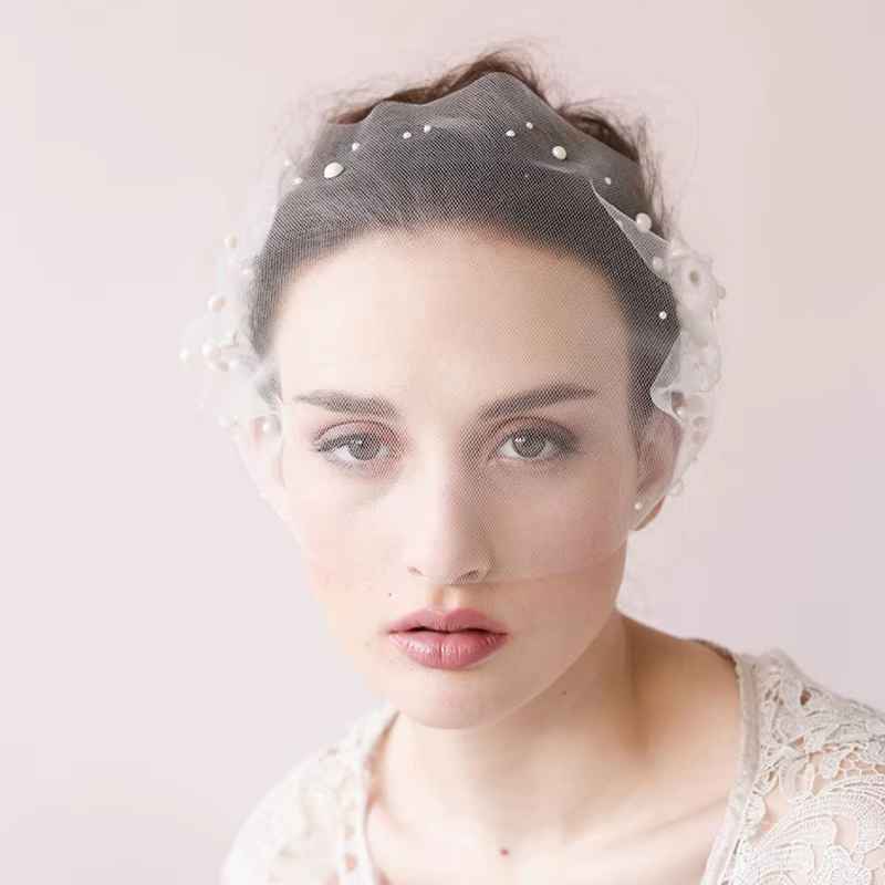 Voile de mariée rétro élégant