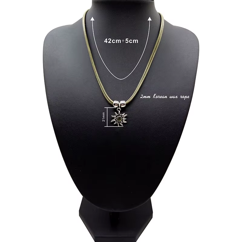 Petit charmant strass Edelweiss collier dames Costume bijoux pendentif Dirndl Lederhosen Oktoberfest plusieurs couleurs en gros
