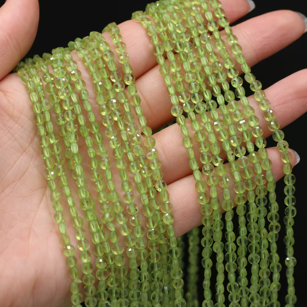 Olivine – perles en pierre Semi-précieuse naturelle