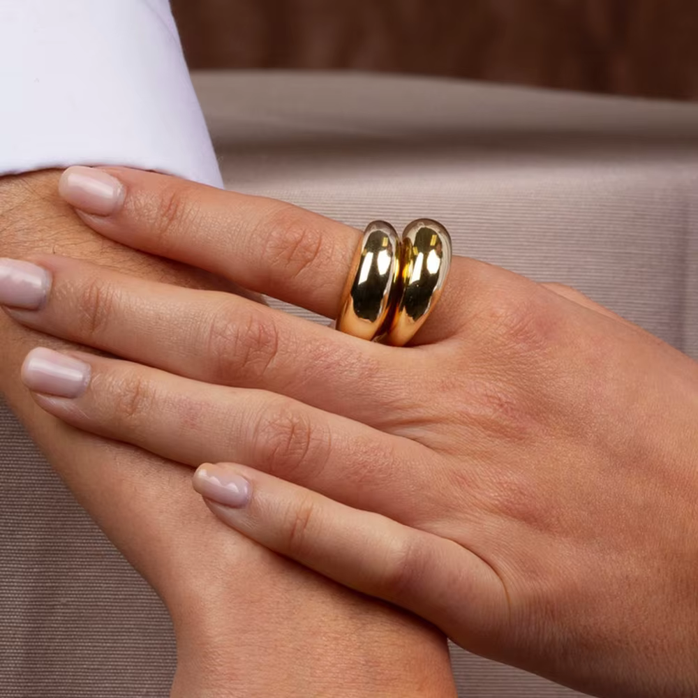 EManco Fashion - Nouveaux Anneaux Simples en Acier Inoxydable pour Femme