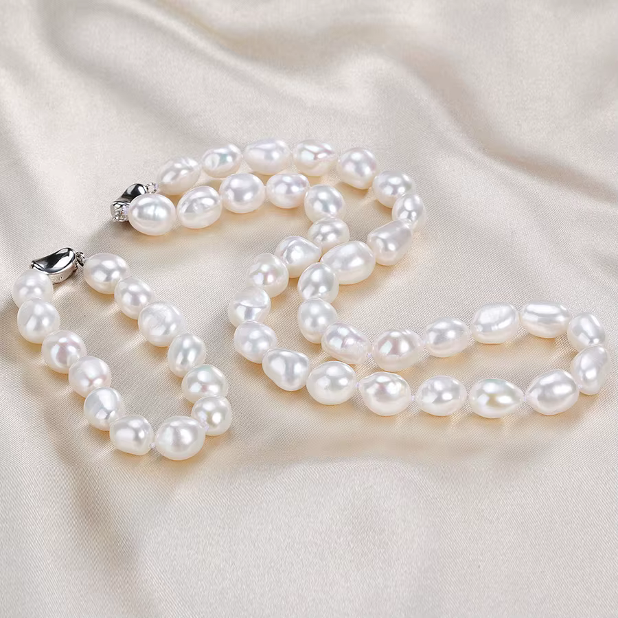 Dainashi-Ensemble bracelet et collier baroques en argent regardé 925 pour femme