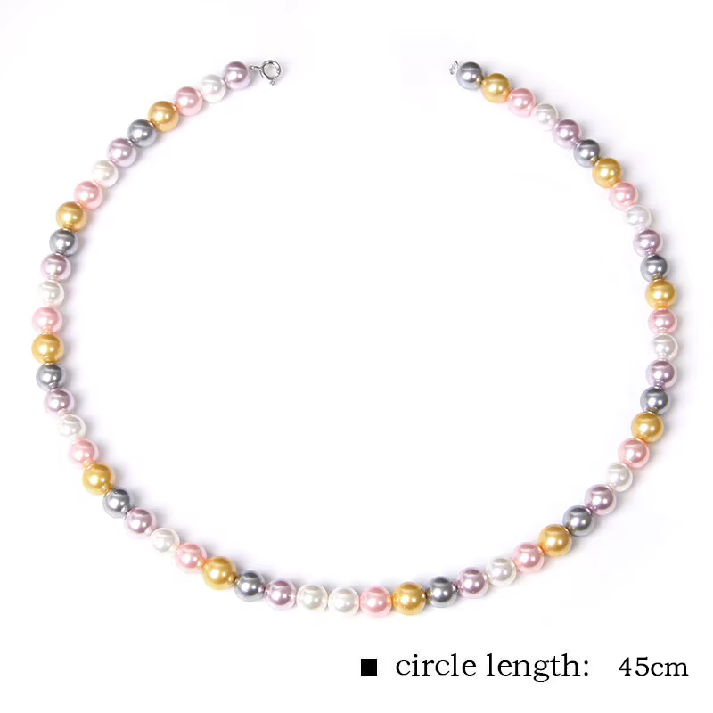 Collier en coquillage violet d'eau douce pour femmes