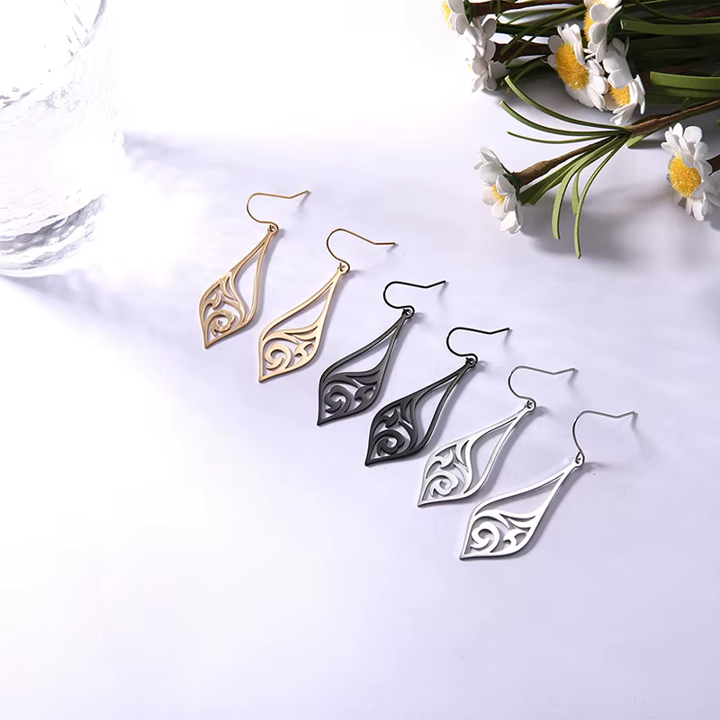 Sipuris-Boucles d'Oreilles Vintage en Acier Inoxydable Filig123