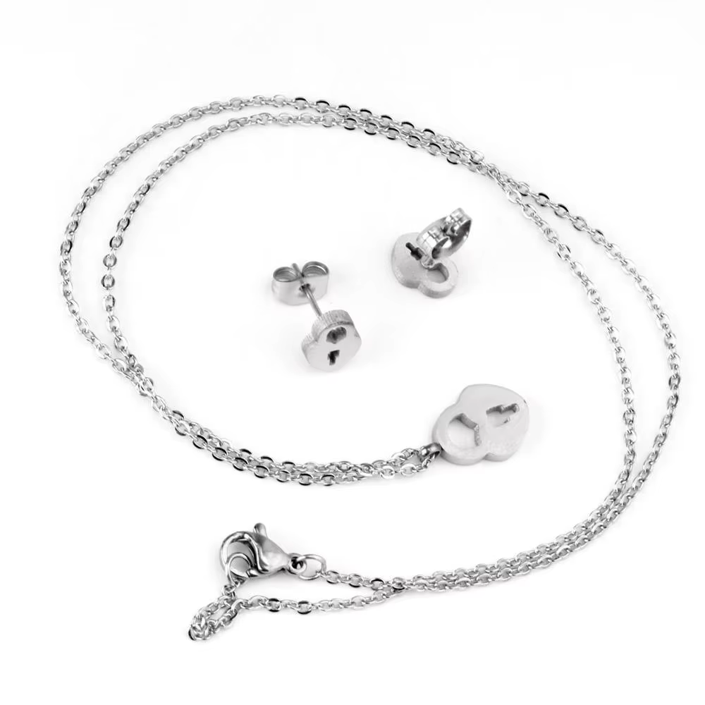 Ensemble Collier et Boucles d'Oreilles de Mariage