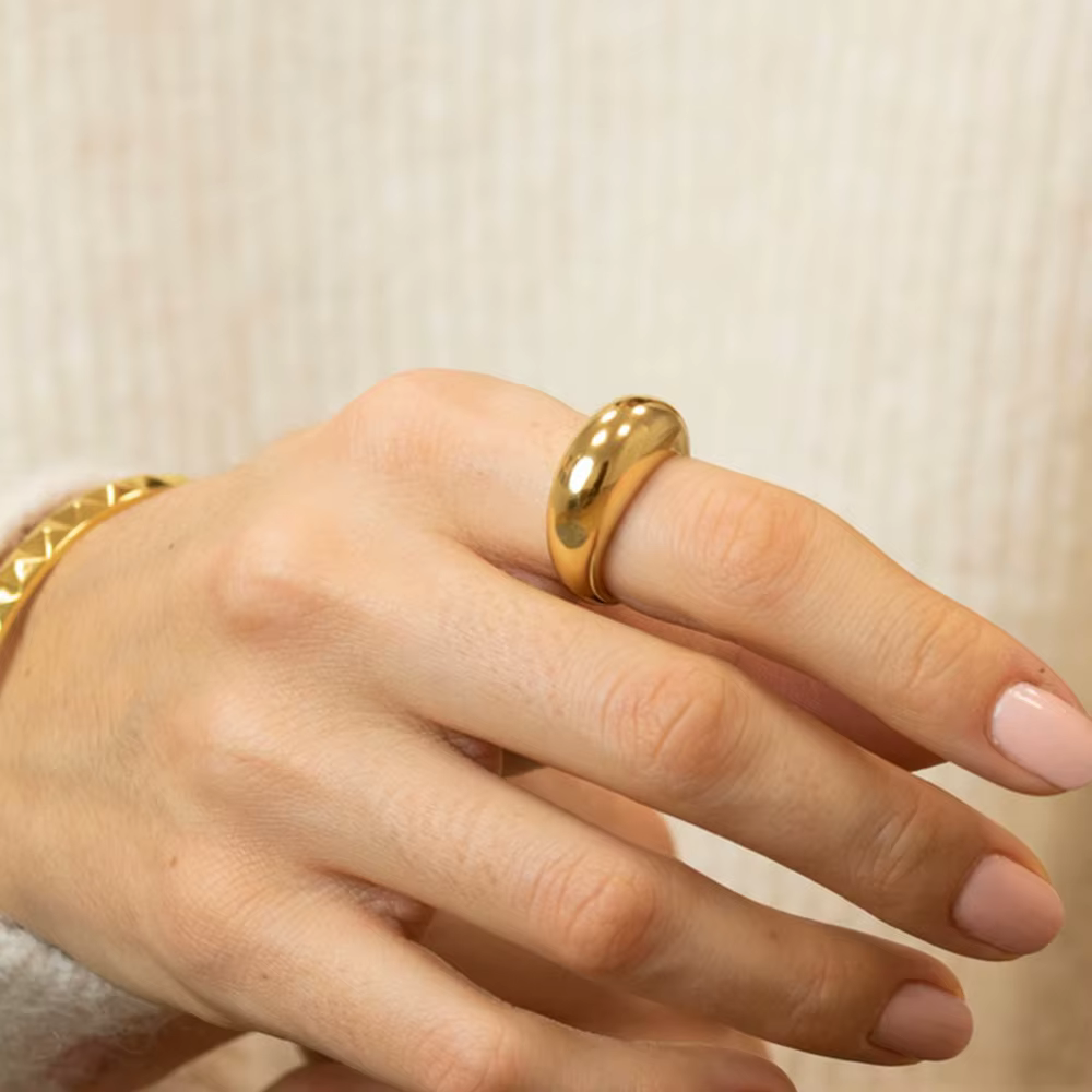 EManco Fashion - Nouveaux Anneaux Simples en Acier Inoxydable pour Femme