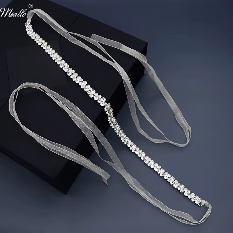 Miallo accessoires de mariage de mariée ceinture en Strass pour les femmes mode robe de bal ceintures cristal ivoire