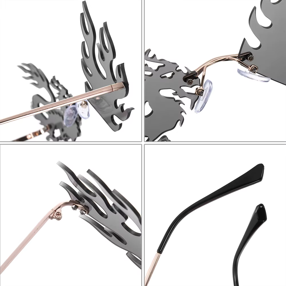 Lunettes de soleil sans bords Dragon Phoenix pour femmes