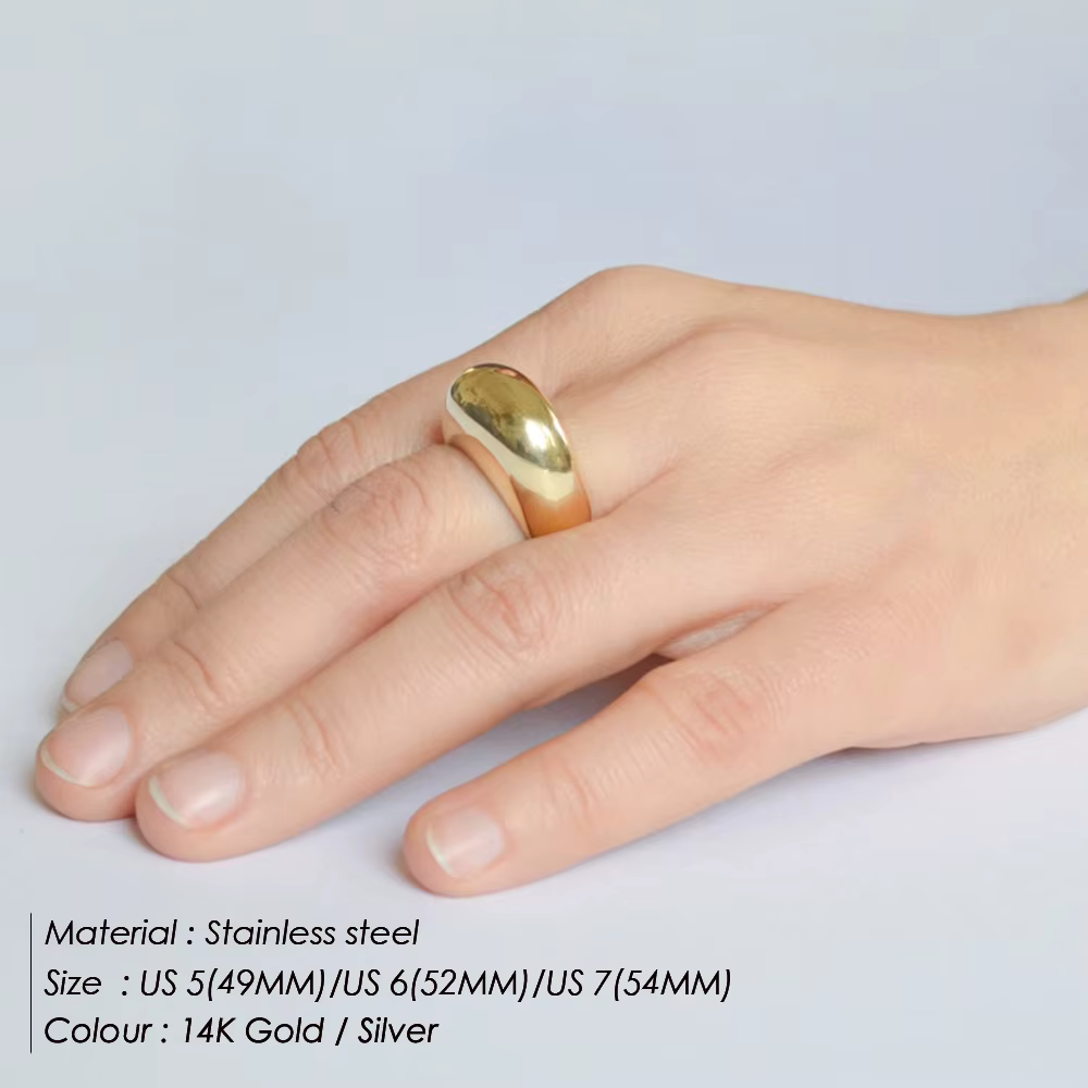 EManco Fashion - Nouveaux Anneaux Simples en Acier Inoxydable pour Femme
