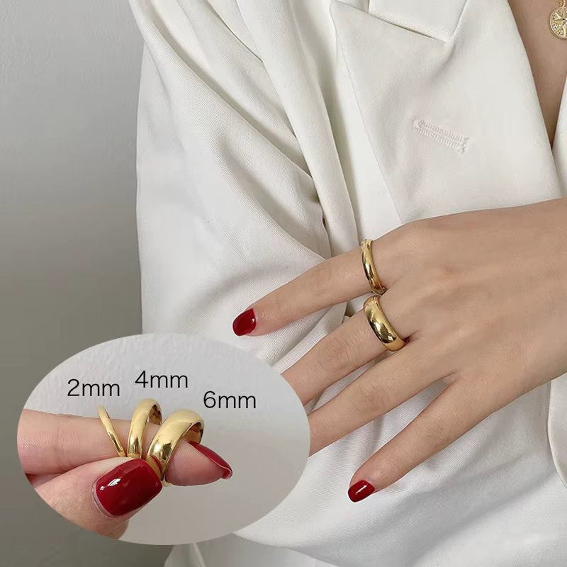 Bague de mariage classique en acier inoxydable pour femme