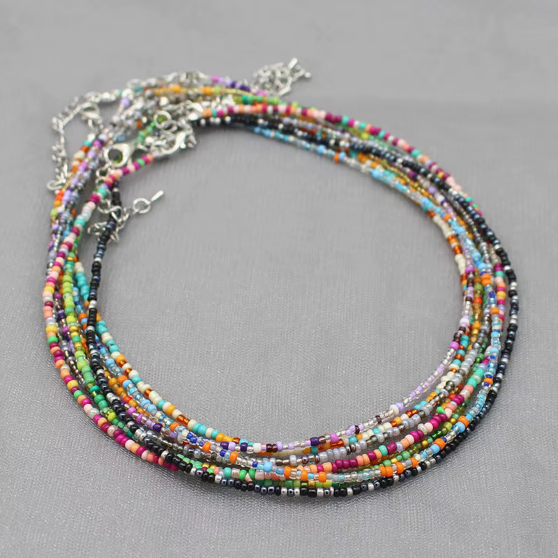 Collier ras du cou Simple en perles de rocaille pour femmes