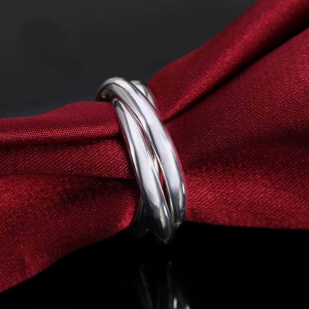 Bague à trois anneaux en argent sterling 925