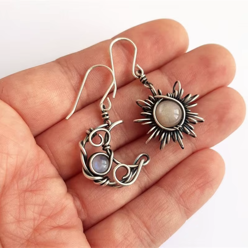 Boucles d'oreilles Bohème Soleil et Lune