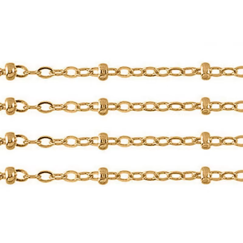 Chaîne satellite en or véritable 14 carats