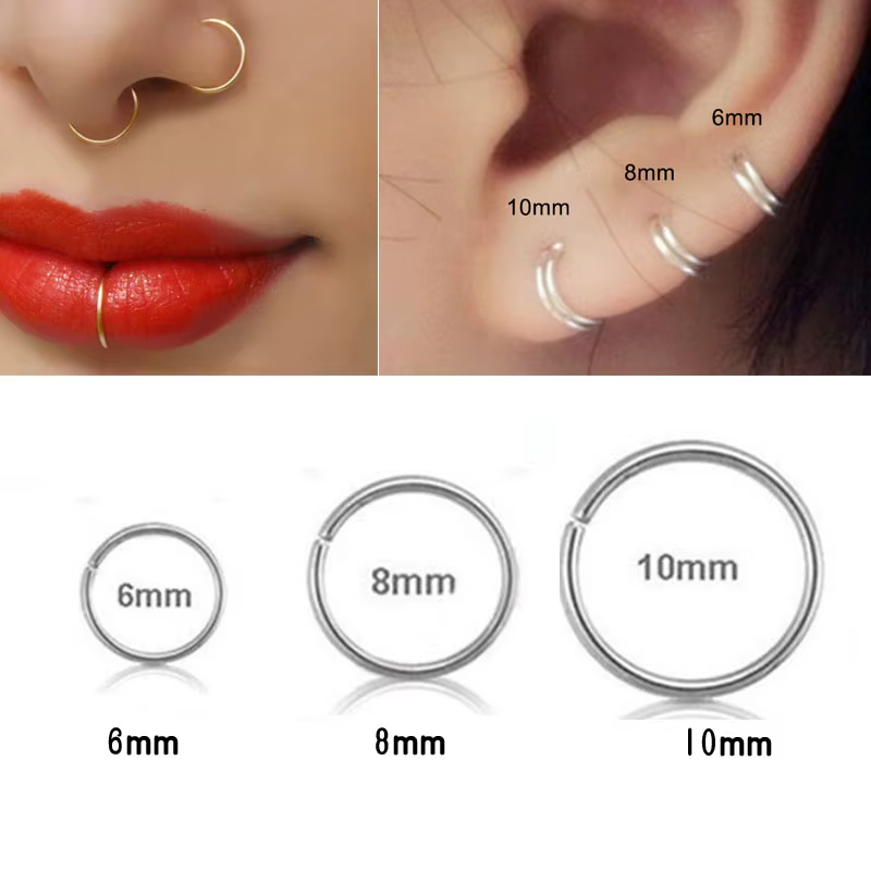 Anneau de nez en argent 925 pour femme