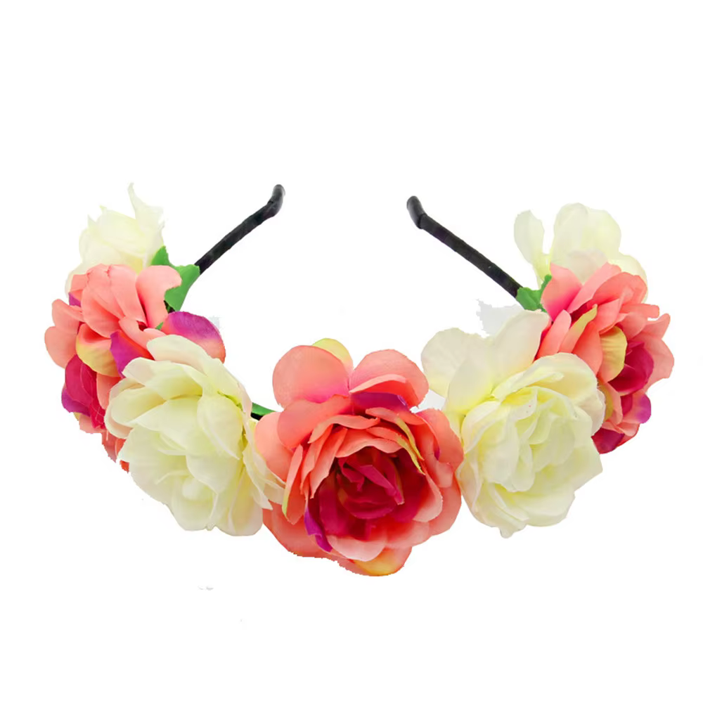 Bandeau élastique à fleurs pour femmes
