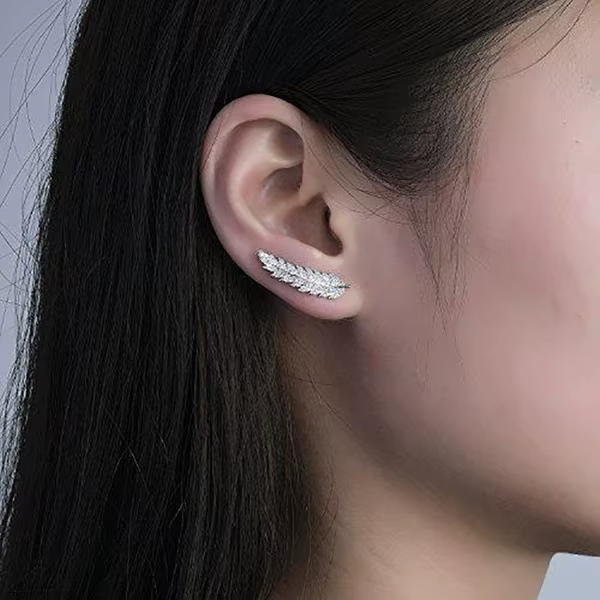 Boucles d'oreilles en diamant blanc pour femme