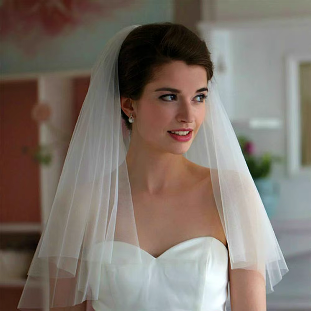 Voile de mariée Simple en Tulle blanc ivoire