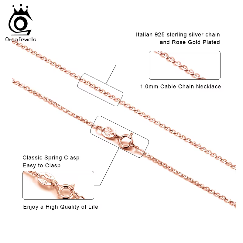 ORSA JEWELS – chaîne de cou italienne en argent Sterling 925