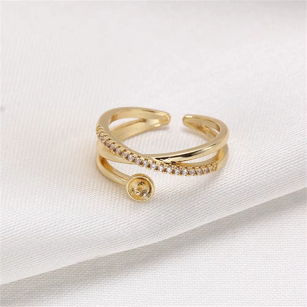 Bague de conservation de couleur plaquée or 14k