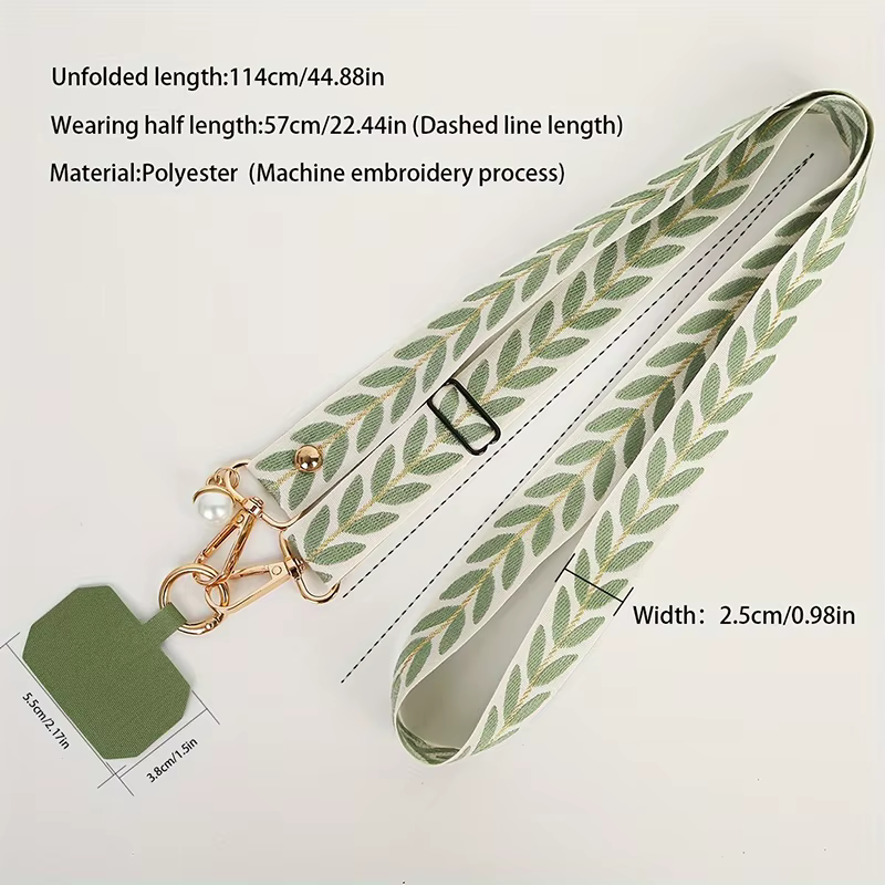 Cordon de téléphone portable réglable avec pendentif perle