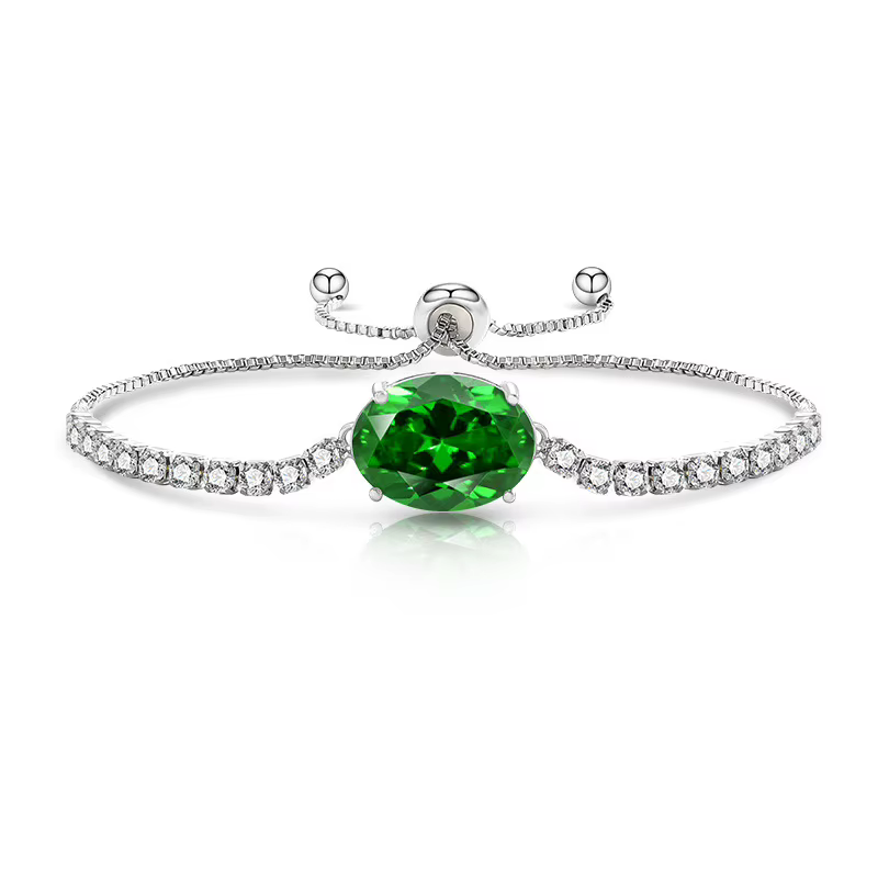 Bracelet en Zirconia 8 carats – Bijou de luxe élégant en cristal coloré – Cadeau raffiné