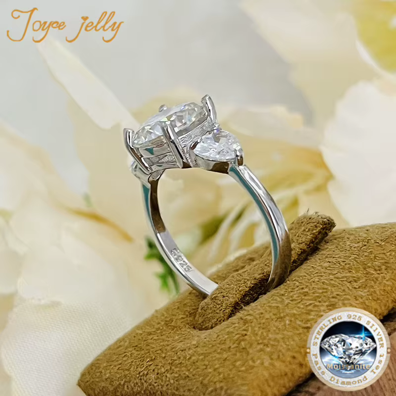 JoyceJelly – bague de mariage de luxe en argent Sterling 925, 3 carats, D-COLOR, diamant Moissanite, bijoux pour femmes, Design classique à quatre griffes