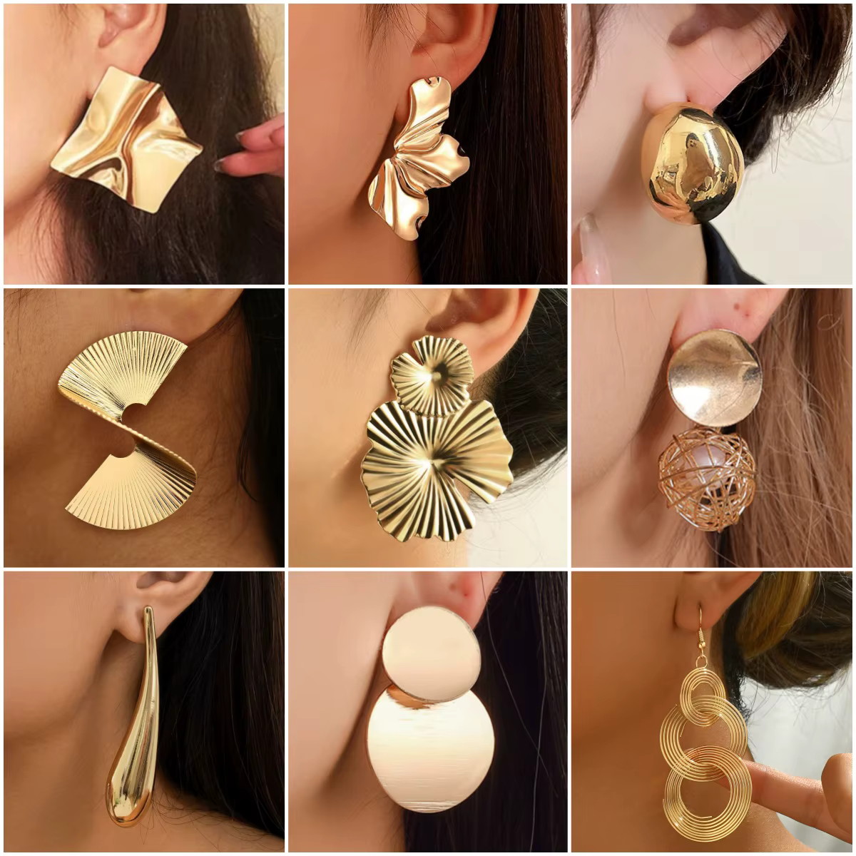 Boucles d'oreilles en métal pour femmes