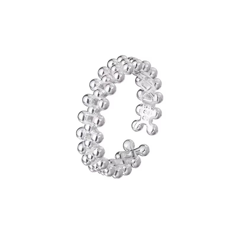 Boule bicouche en argent sterling 925 ​ Anneaux ouverts pour femmes
