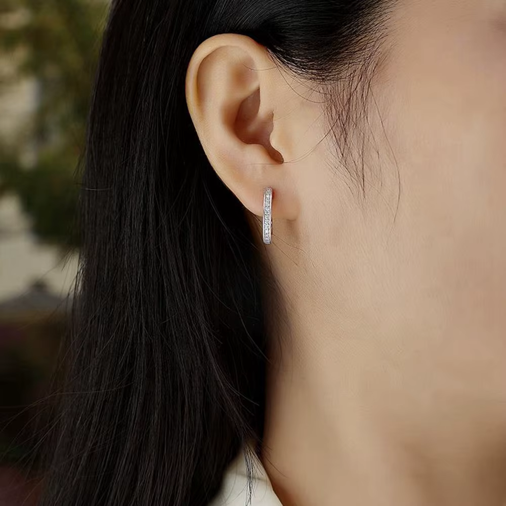 Bijoux fins 925 en argent Sterling 3EX VVS1 D couleur véritable Moissanite diamant gemmes mode boucles d'oreilles pour