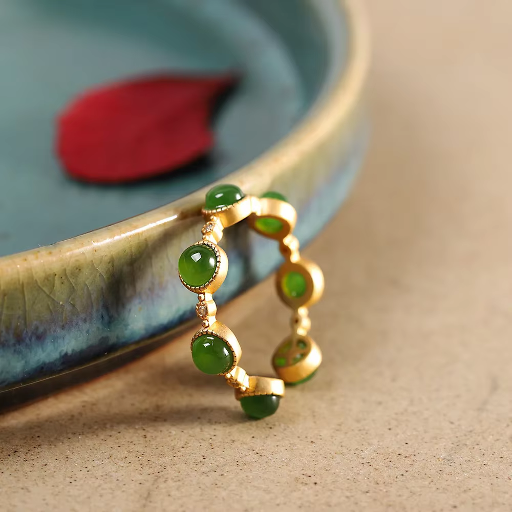 Bagues en Jade vert pour femmes