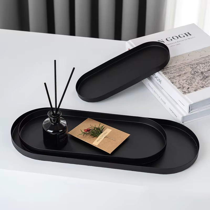 Plateau de rangement ovale de bureau pour bijoux (bagues