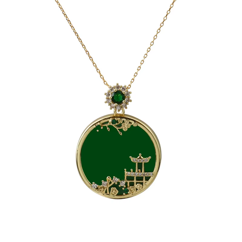 Collier rond incrusté de cristal vintage pour femme