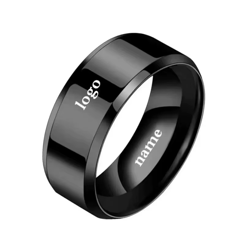 Bagues de mariage avec LOGO/nom/Date gravé personnalisé pour amoureux
