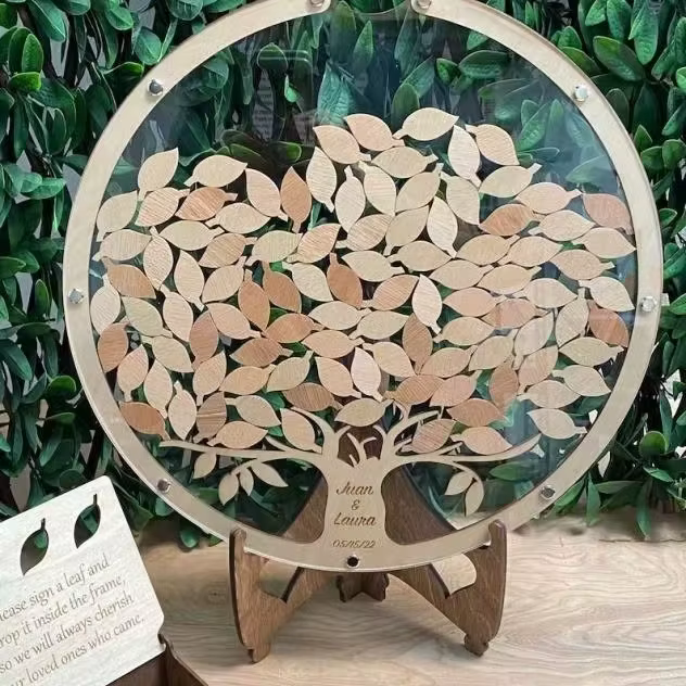Livre d'or en bois de feuille de saule