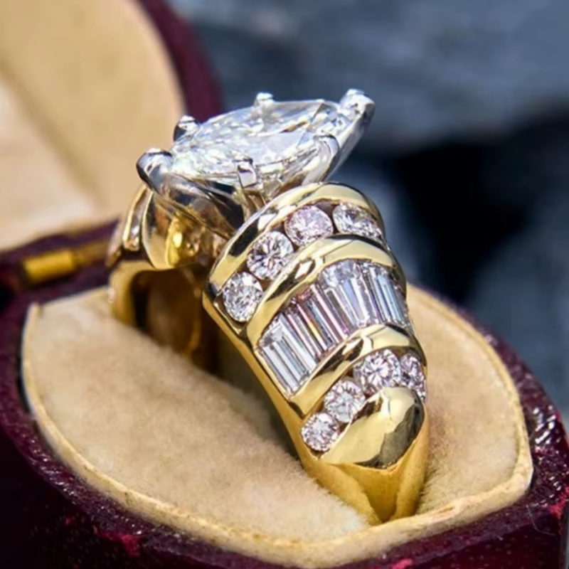 Huitan – magnifique bague bicolore pour femmes