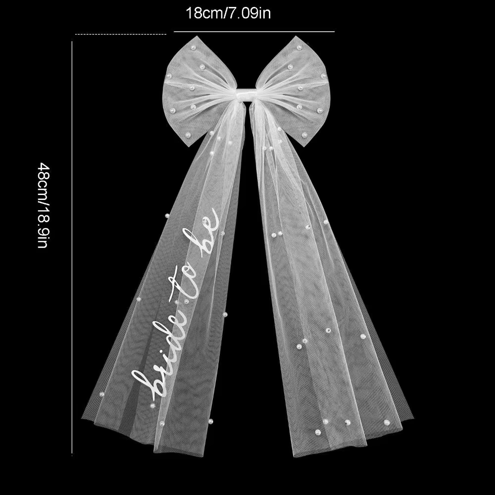 Voile de mariée minimaliste à fleurs avec nœud perlé