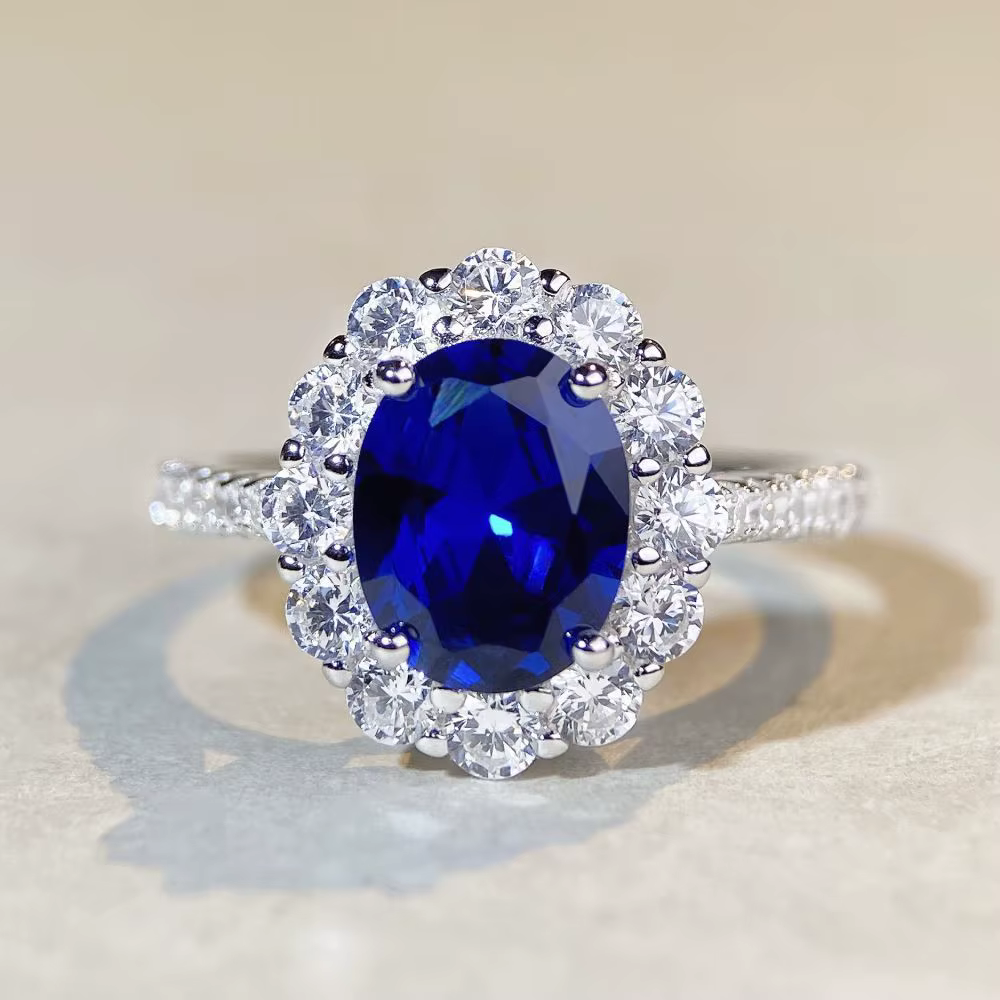 Bague de fiançailles en or blanc massif 14K AU585
