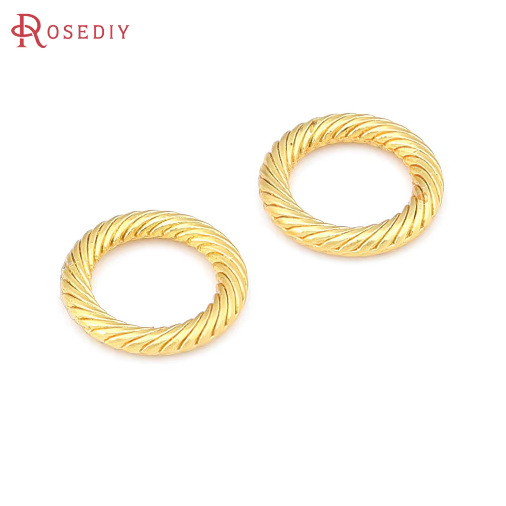 Anneaux ronds fermés en laiton couleur or 18 carats pour la fabrication de bijoux